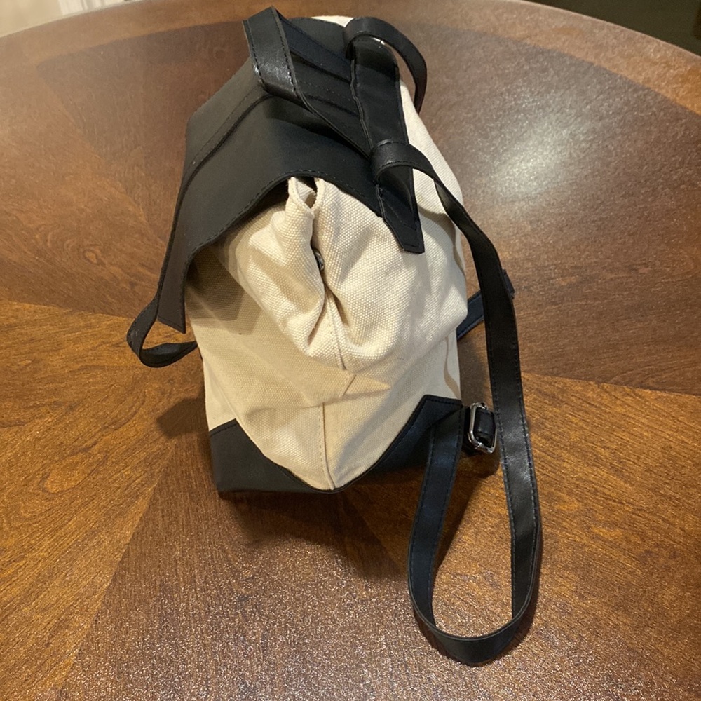 Deux Lux Demi Backpack Canvas Black Vegan Leather. - Picture 6 of 12